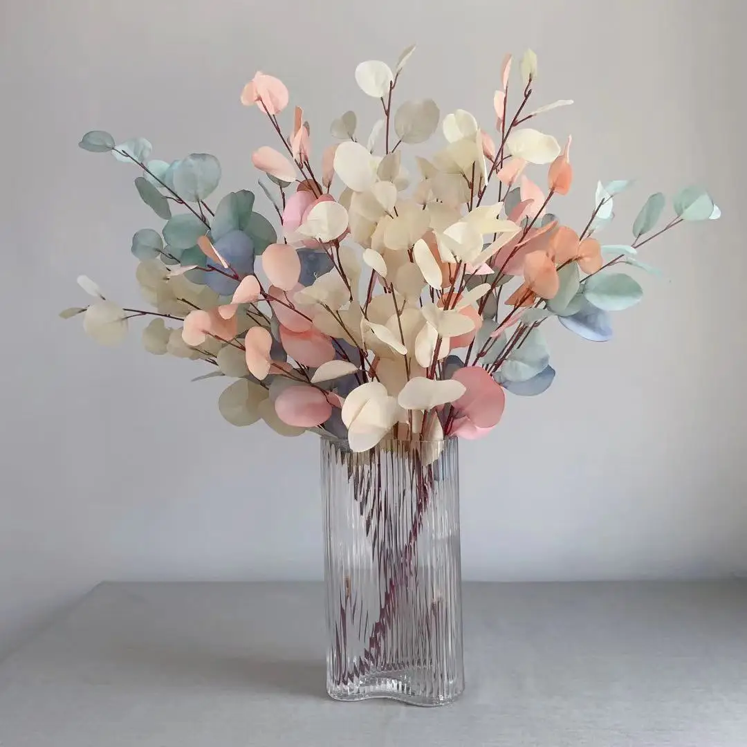 Simulated Apple Leaves Eucalyptus Artificial Flower Branches Home Soft Decoration Wedding Hall Layout Silk Flower Arrangement