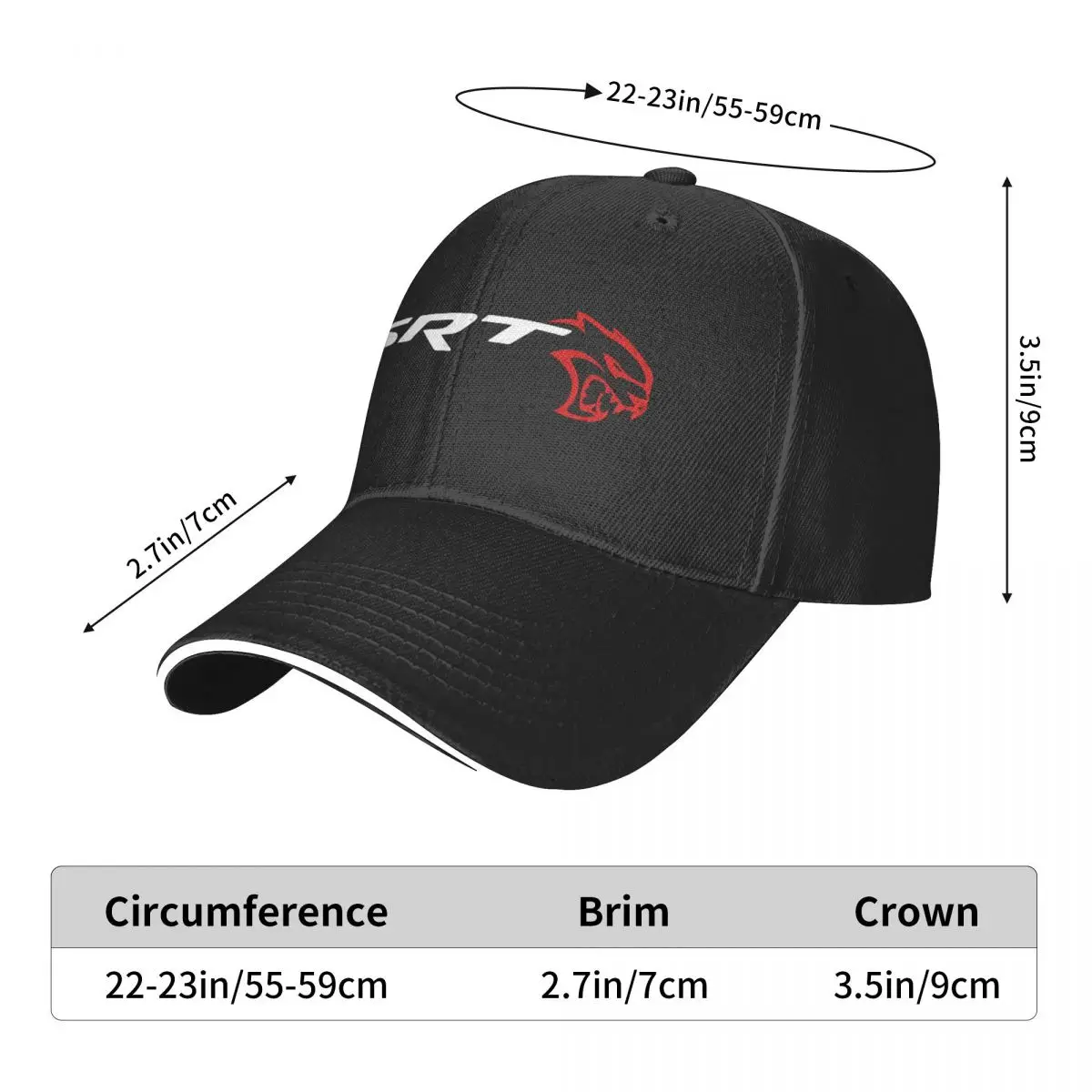 Srt Logo Baseballpet Effen Katoen Verstelbare Baseballhoed Casquette