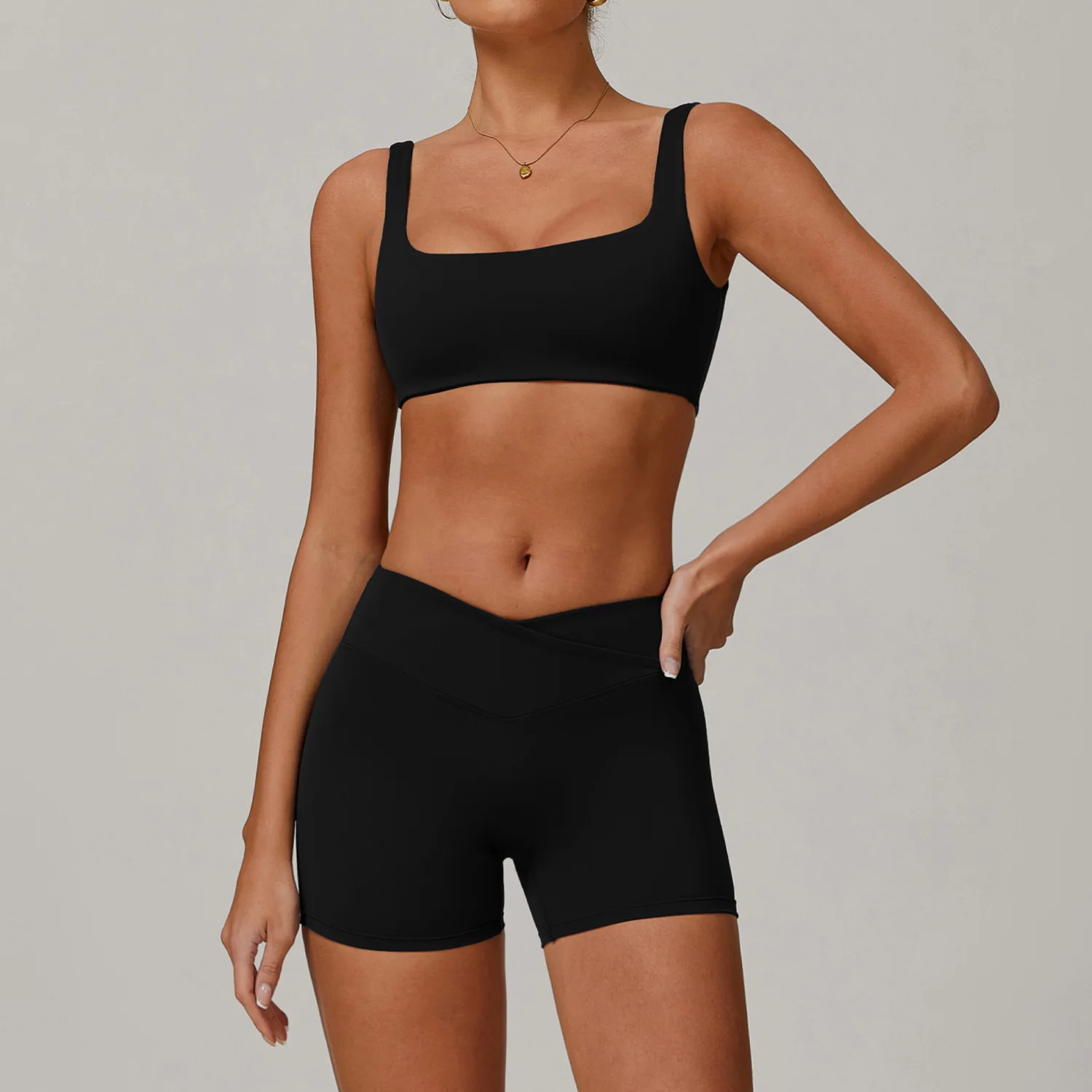 Dámská jóga suit/cvičební souprava/tepláková souprava/sportovní podprsenka/legíny s vysokým pasem/cvičební oblečení/cvičební souprava 2 ks/sada na cvičení/dámský trénink/sportovní oblečení - náhled 4