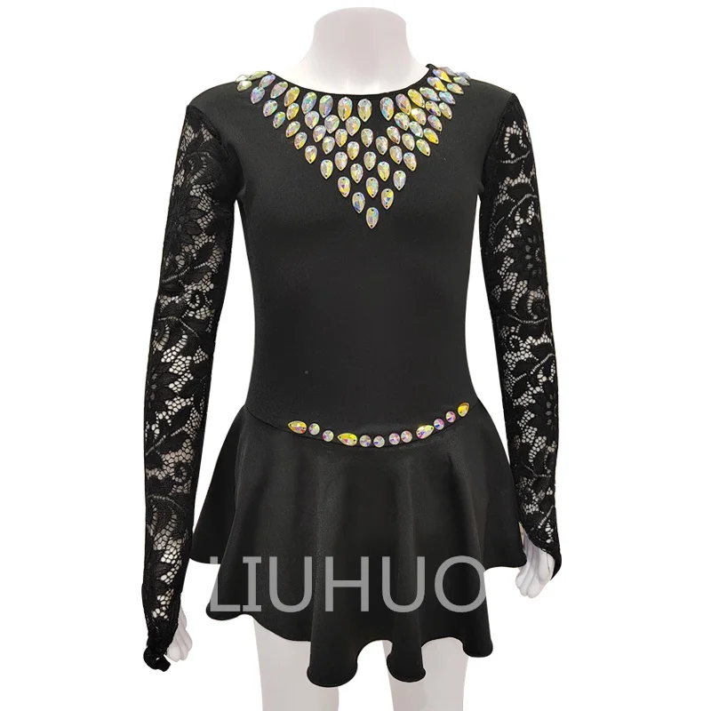 LIUHUO Figure skating grading suit high-end customized competition suit cheerleading performance suit black