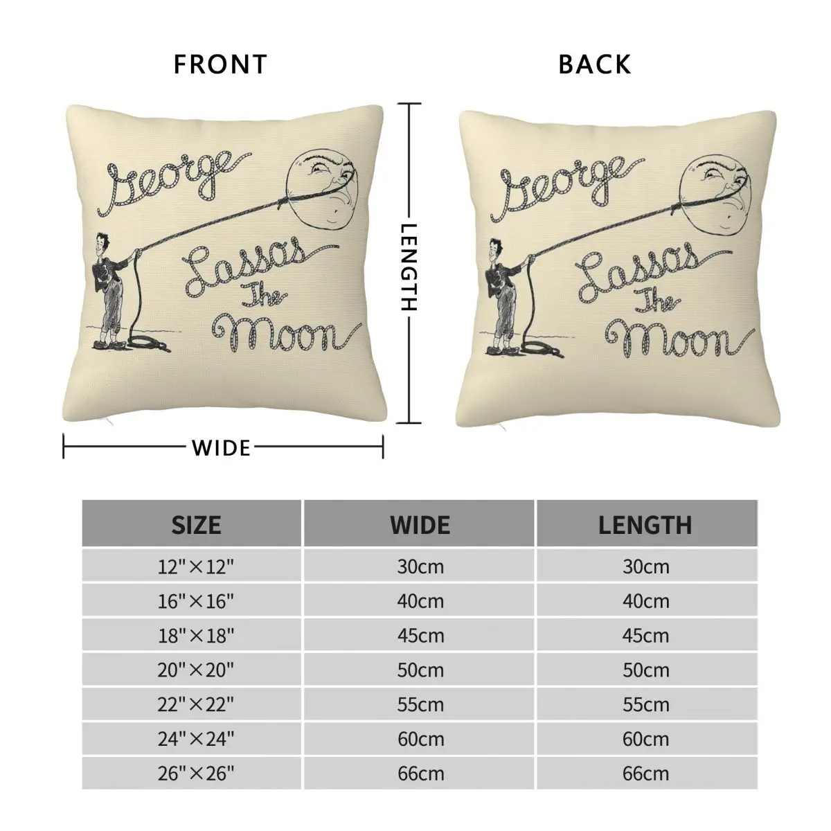 George Lassos The Moon Square Pillowcase Polyester Linen Velvet Printed Zip Decorative Throw Pillow Case Bed Cushion Cover 45x45