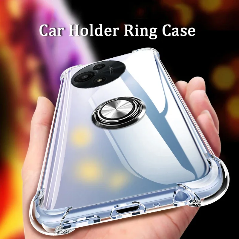 

Skinlee Clear Case For TCL 60 SE Nxtpaper 5G Magnetic Ring Airbag Shockproof Soft Shell For TCL 60R XE Nxtpaper 5G Phone Cover