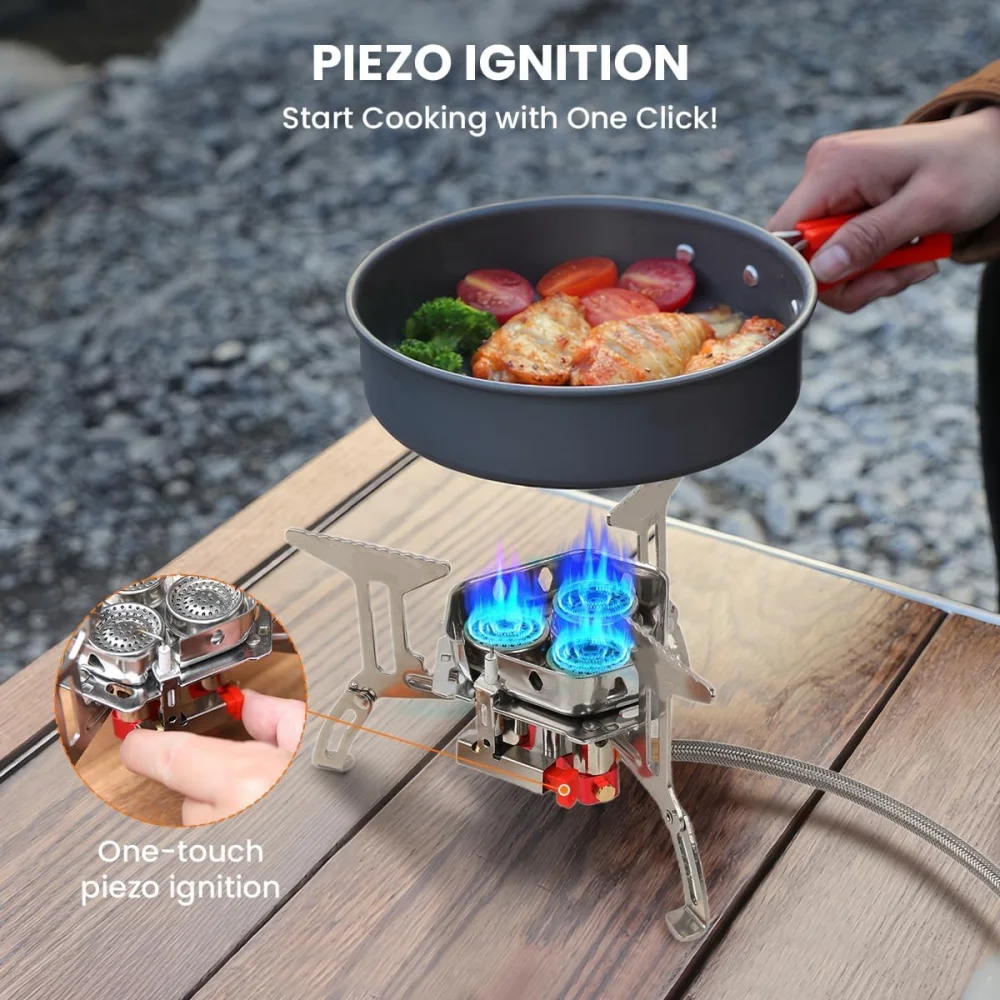 Outdoor Portable Burner Travel Windproof Camping Stove Lightweight Foldable Camping Stove Outdoor Hiking Picnic Food Warmer