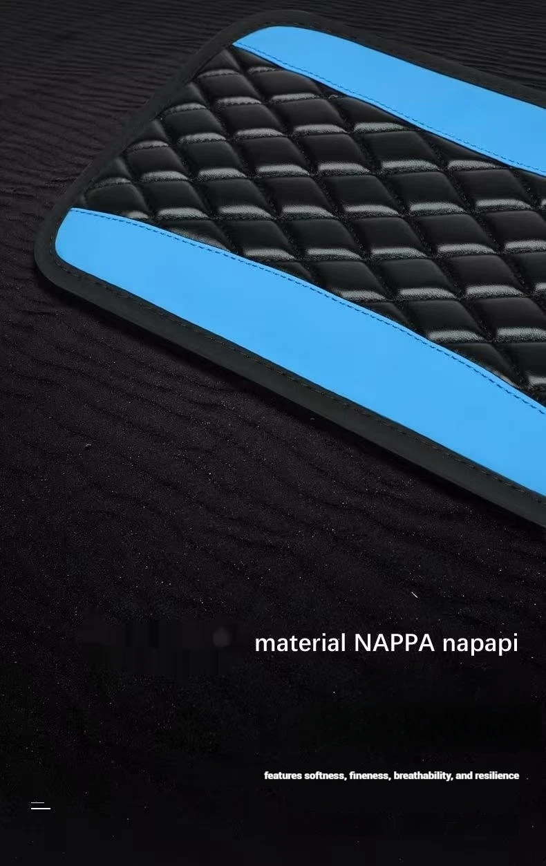 Elegant Rhombus PU Leather Car Central Control Countertop Support Pad Armrest Box Protection Pad with Double Pockets or No Pocke view 5