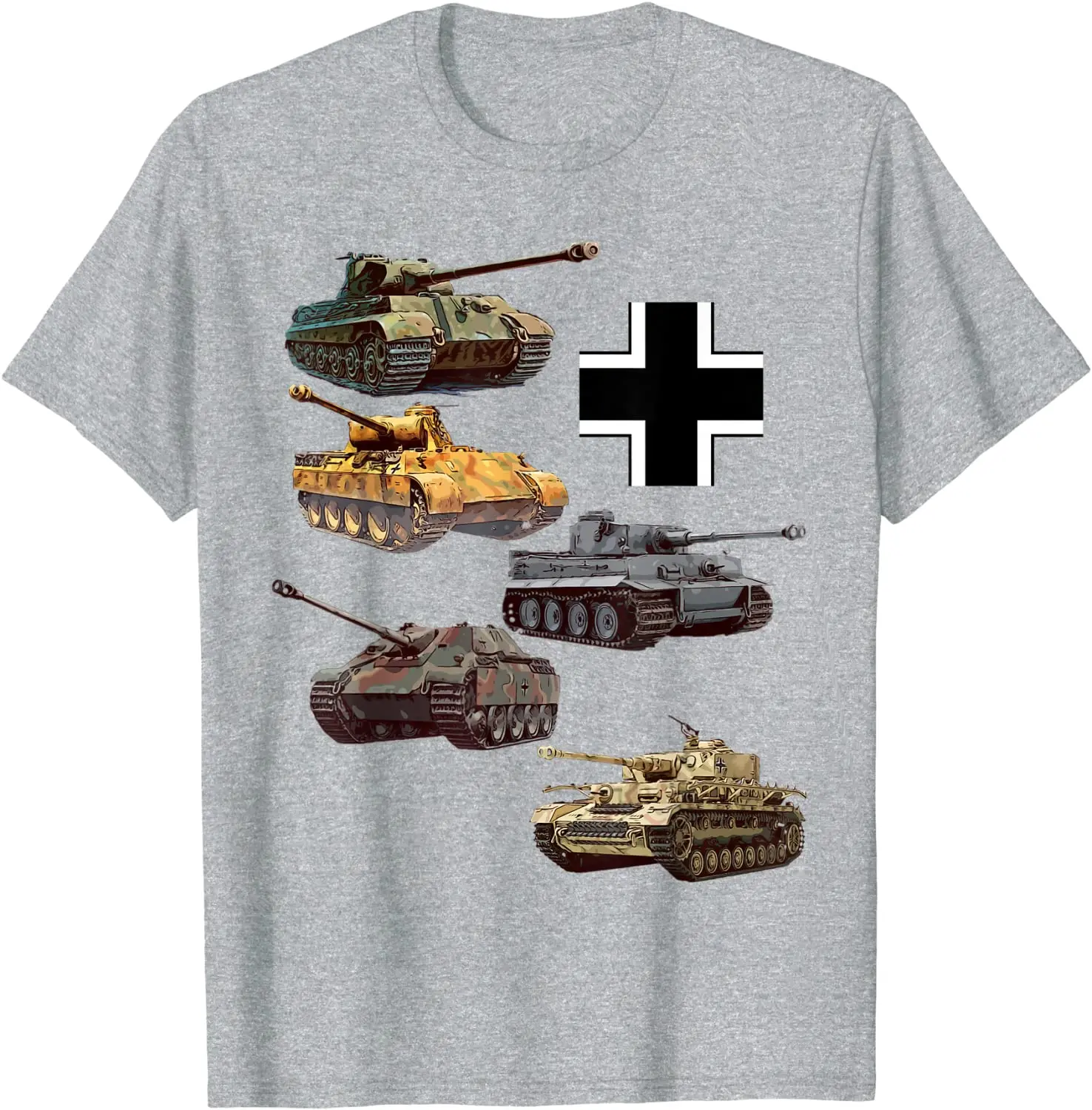 WWII German Panzer Panther, Jagdpanther, Tiger 1, Tiger 2 Tank T-Shirt. Summer Cotton O-Neck Short Sleeve Mens T Shirt New S-3XL