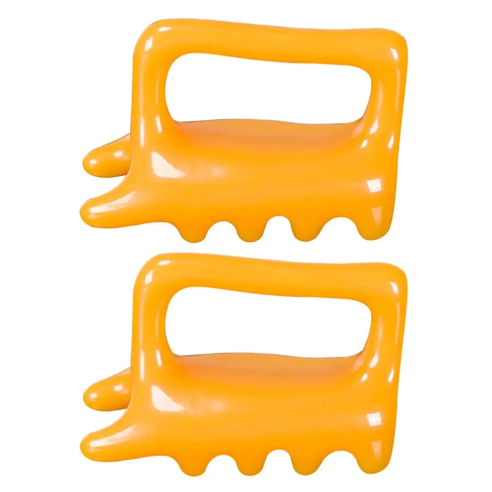 

2 Pcs Beeswax Resin Body Massager Amber Fascia Comb for Spine Waist Shoulder Massage Promote Blood Circulation