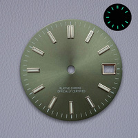 28.5mm S Logo Sunburst Dial Fit NH35/NH36/4R Japanese Movement Green Luminous High-Quality Dial Watch Modification Accessories