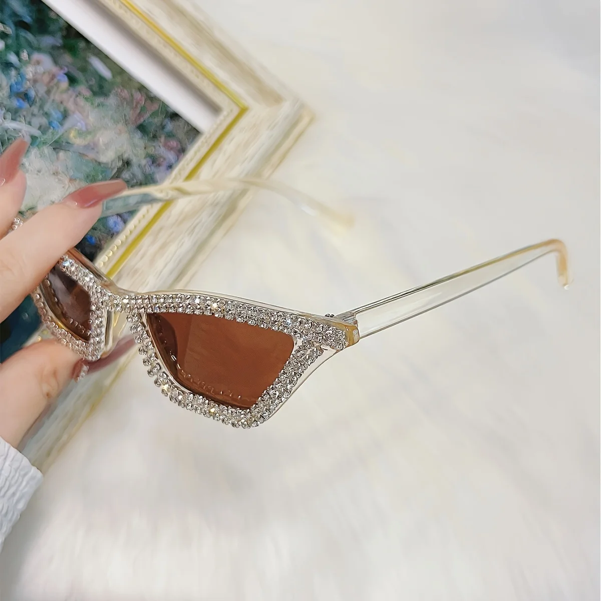 1PC okulary przeciwsłoneczne ze strasami okulary imprezowe okulary przeciwsłoneczne kocie oczy okulary kocie oczy okulary dla kobiet mężczyzn okulary przeciwsłoneczne Bar — zdjęcie 6