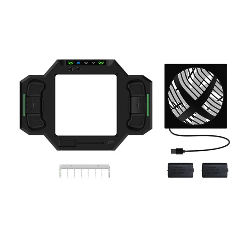 

For Series X Console & Controller RGB Charging Dock With Cooling Fan Can Hold 7 Game Disc
