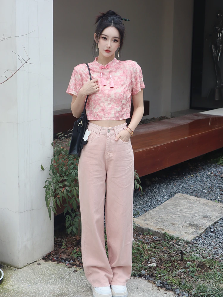 

High Waist Straight Leg Cotton Jeans Waed Casual Pants Women's Spring Summer New Arrival IcyNude Store