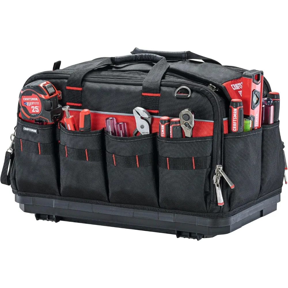 CRAFTSMAN 22,5 Tradestack Werkzeugtasche, strapazierfähiges Polyester mit schwarzem und rotem Design