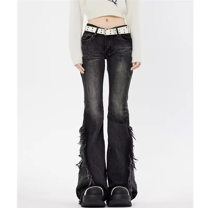 2026 Chic Women's Jeans Harajuku Y2k Grunge Wide Pants American Vintage Girl Style Jean Coquette Woman Clothing Pants Streetwear