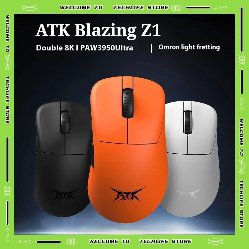 

ATK Blazing Sky Z1 Wireless Bluetooth Gaming Mouse 8K Dual Mode PAW3950 Ultra Lightweight Low Delay PC Esports Gaming Mouse