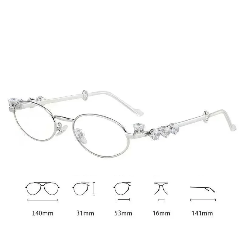 Small Frame Diamond Color Changing Myopia Glasses Vintage Metal Photochromic Eyewear Blue Light Blocking Eye Protection Glasses