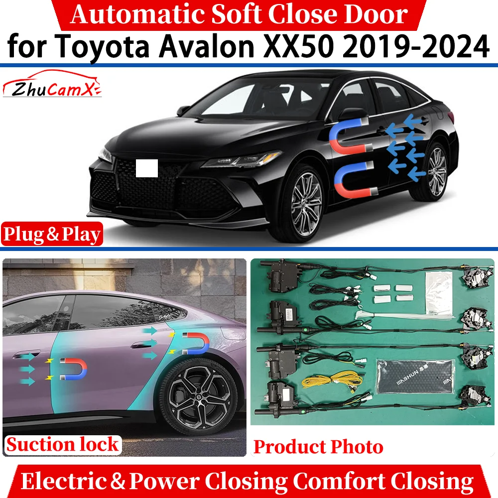 ZhuCamX for Toyota Avalon XX50 2019-2024 Automatic Soft Close Door Electric Power Comfort Closing Suction lock Quiet System