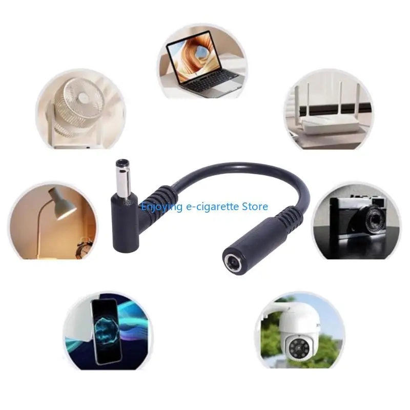 15cm 90 Degree Angled DC4530 Power Cable 4.5x3.0mm Female to Male Extension Line Y4QF