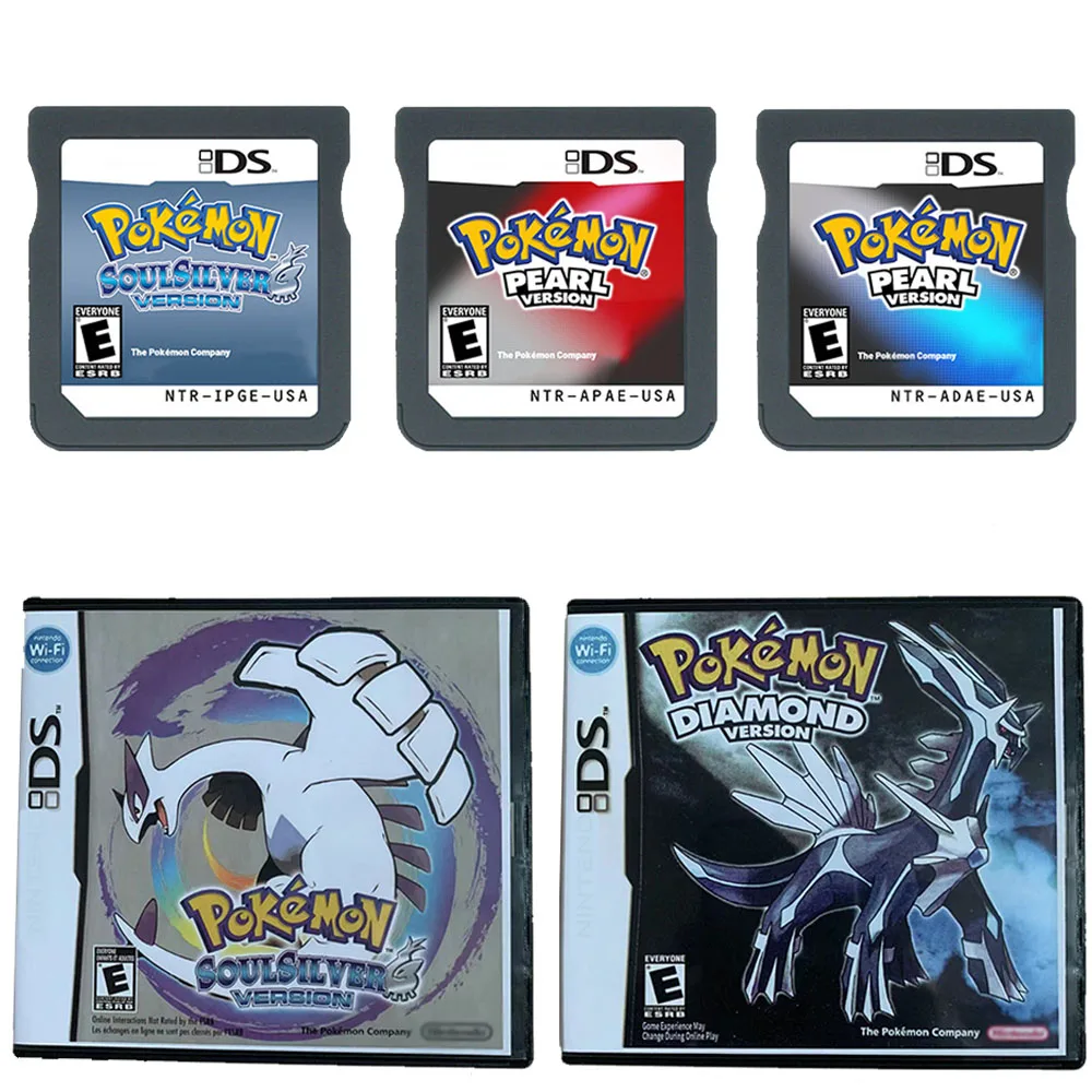 Cartão de Jogo NDS Pokémon Série Expedition Cartas Diamond HeartGold SoulSilver Versão EUA (Versão de Cartão R4) para NDSL 2DS 3DS