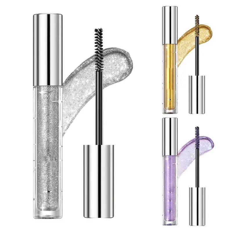 Nieuwe 3 Kleuren Diamant Glitter Mascara Langdurige Make-Up 3d Volume Wimpers Curling Shimmer Mascara Eye Lash Vrouwelijke Cosmetische