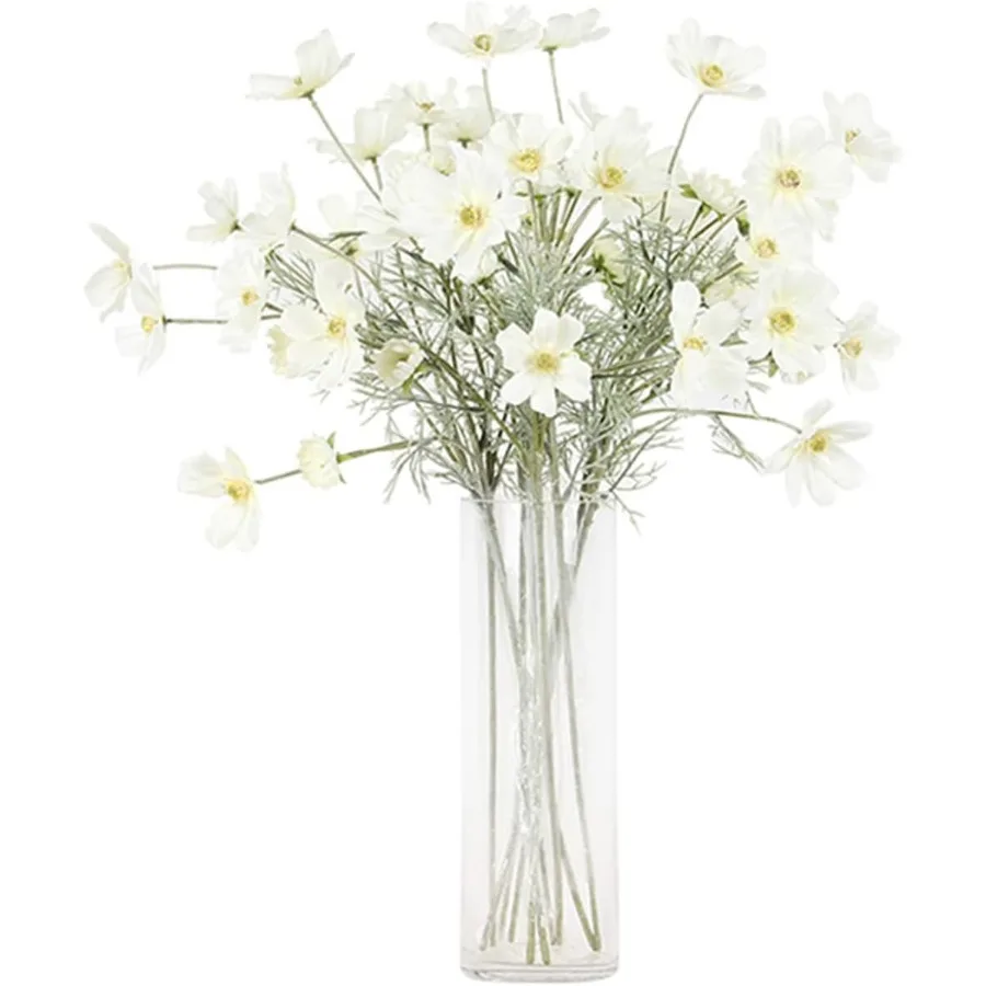 2 uds flores artificiales falsas plantas Cosmos arreglos florales de seda ramos de boda raciones centros de mesa florales de plástico
