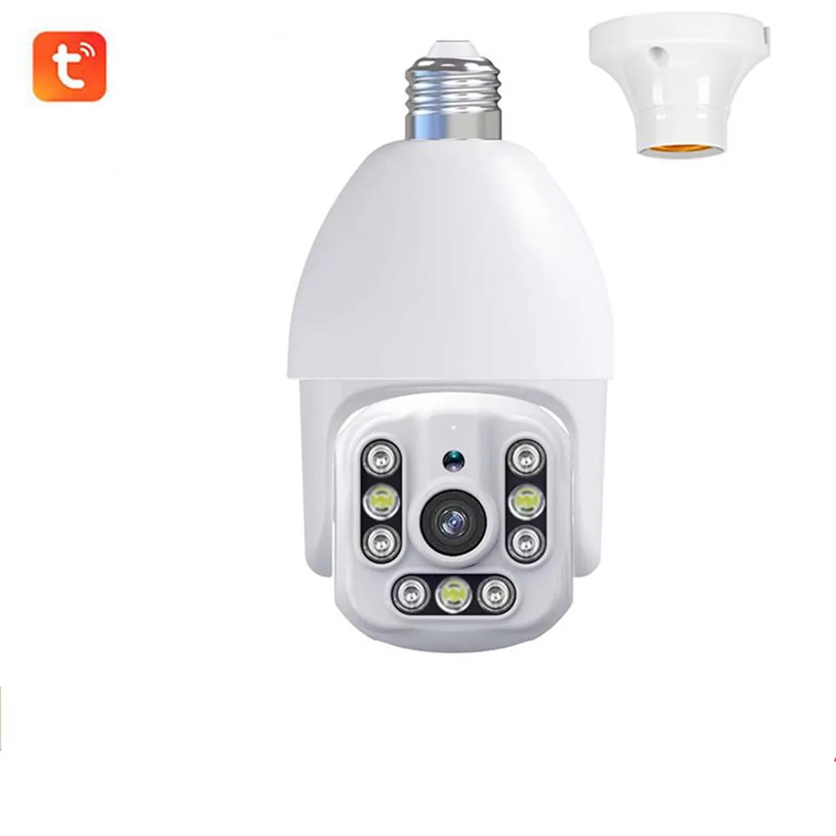2MP 1080P Tuya APP  E27 Full Color Wireless PTZ IP Dome Camera AI Humanoid  Home Security CCTV Baby Monitor