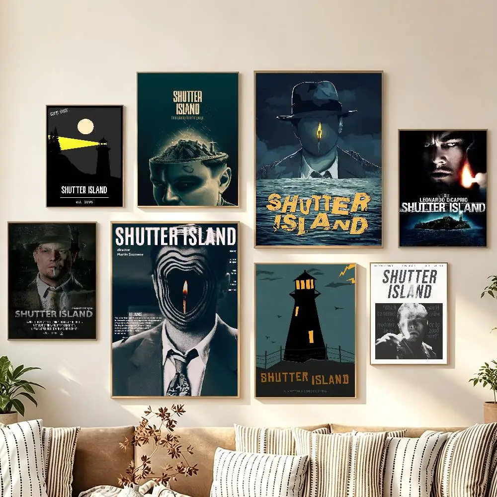 Classic Movie Shutter Island Poster Self-adhesive Art Room Entrance Restaurant Wall Decor Art Painting