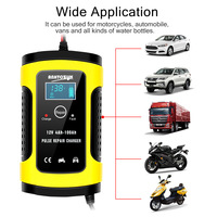 Automatic Car Battery Charger 12V US Plug 2AH-100AH Multi-purpose Battery Charger Intelligent Display Short-circuit Protection