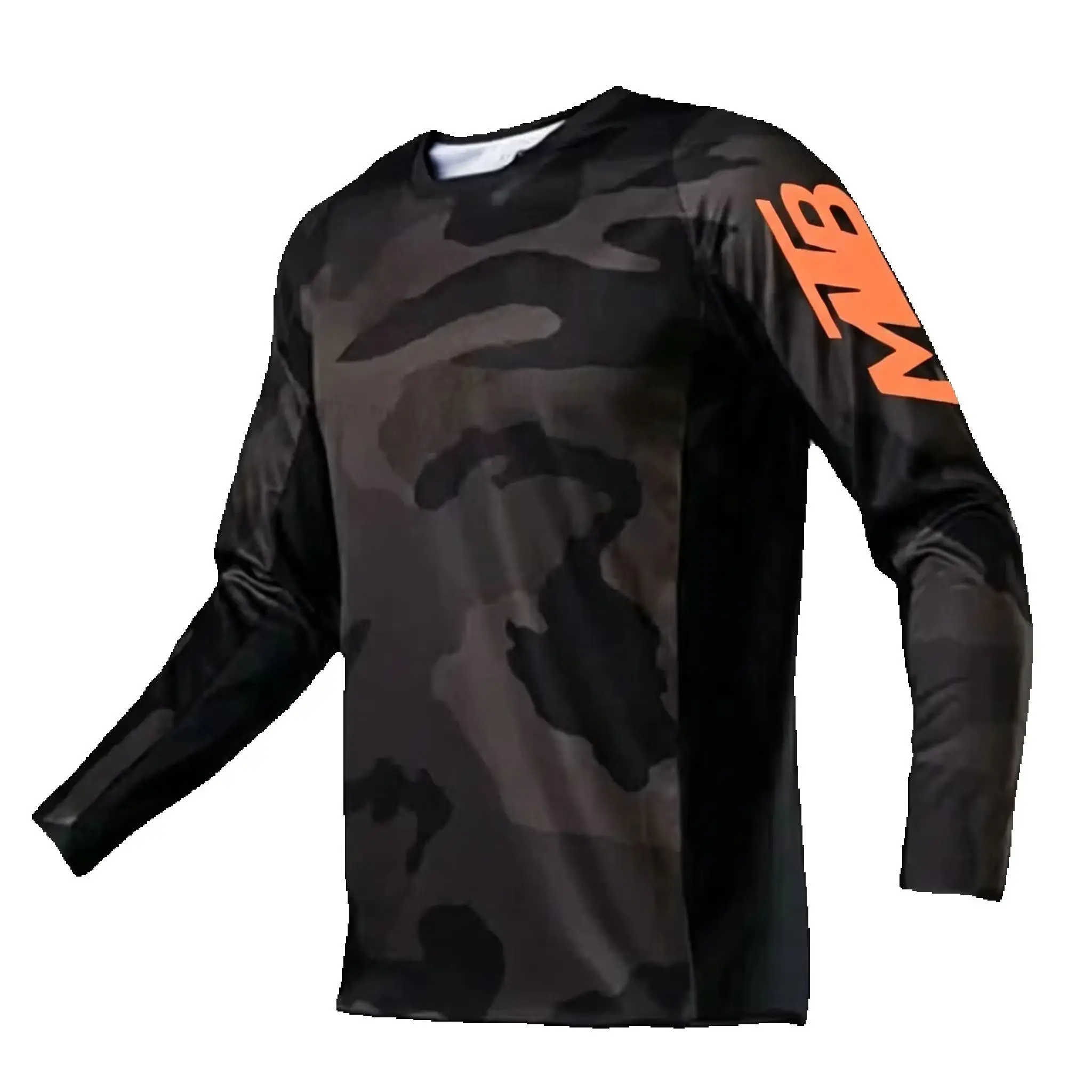 Family Matching Long Sleeve MTB Cycling Jersey, Color Block MTB Graphic Print Motocross MX Shirt, Breathable Lightweight Outdoor
