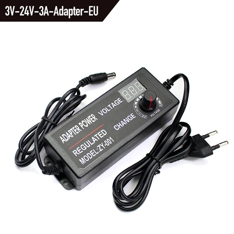 Zasilanie regulowana moc AC 3V-24V 3A AC DC 8 podłącz uniwersalny Adapter regulowanej wtyczki AC do DC 9W 72W ue