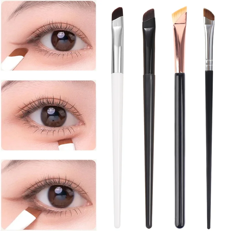 Angled Eyeliner Makeup Brushes Professional Thin Flat Portable Eye Liner Eyebrow Contour Brush Soft Eye Make Up Cosmetic Tools