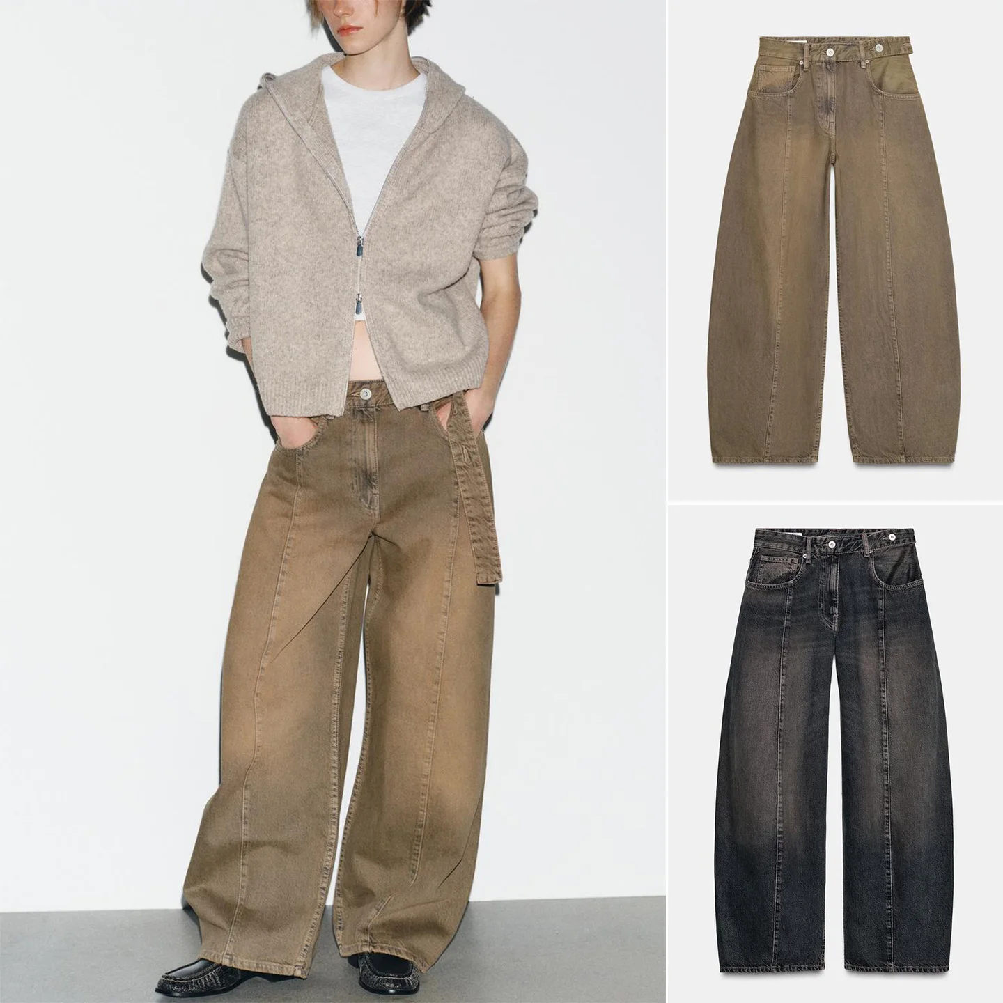 منخفضة الخصر جرس بوت الجينز المرأة Faion حزام الديكور فضفاضة تناسب سراويل جينز الخريف جديد Sle السيدات ملابس عالية الشارع #1