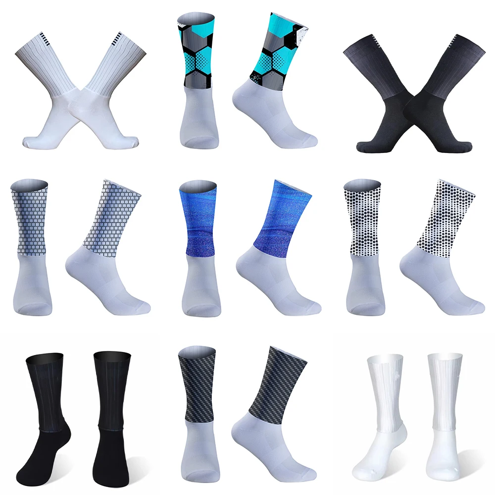 2024 New Summer Socks Slip Anti Silicone Cycling Socks Men Bicycle Sport Running Bike Socks ﻿