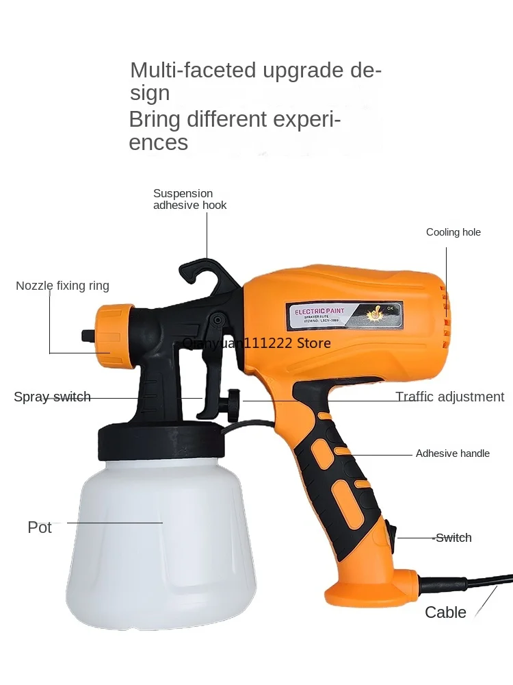 Electric spray gun, paint spray gun, paint spray gun, atomization, delicate water-based paint, latex paint, epoxy paint