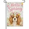NGZ Cavalier Flower Crown Garden Flag 12x18 Inch Linen for Spring llz