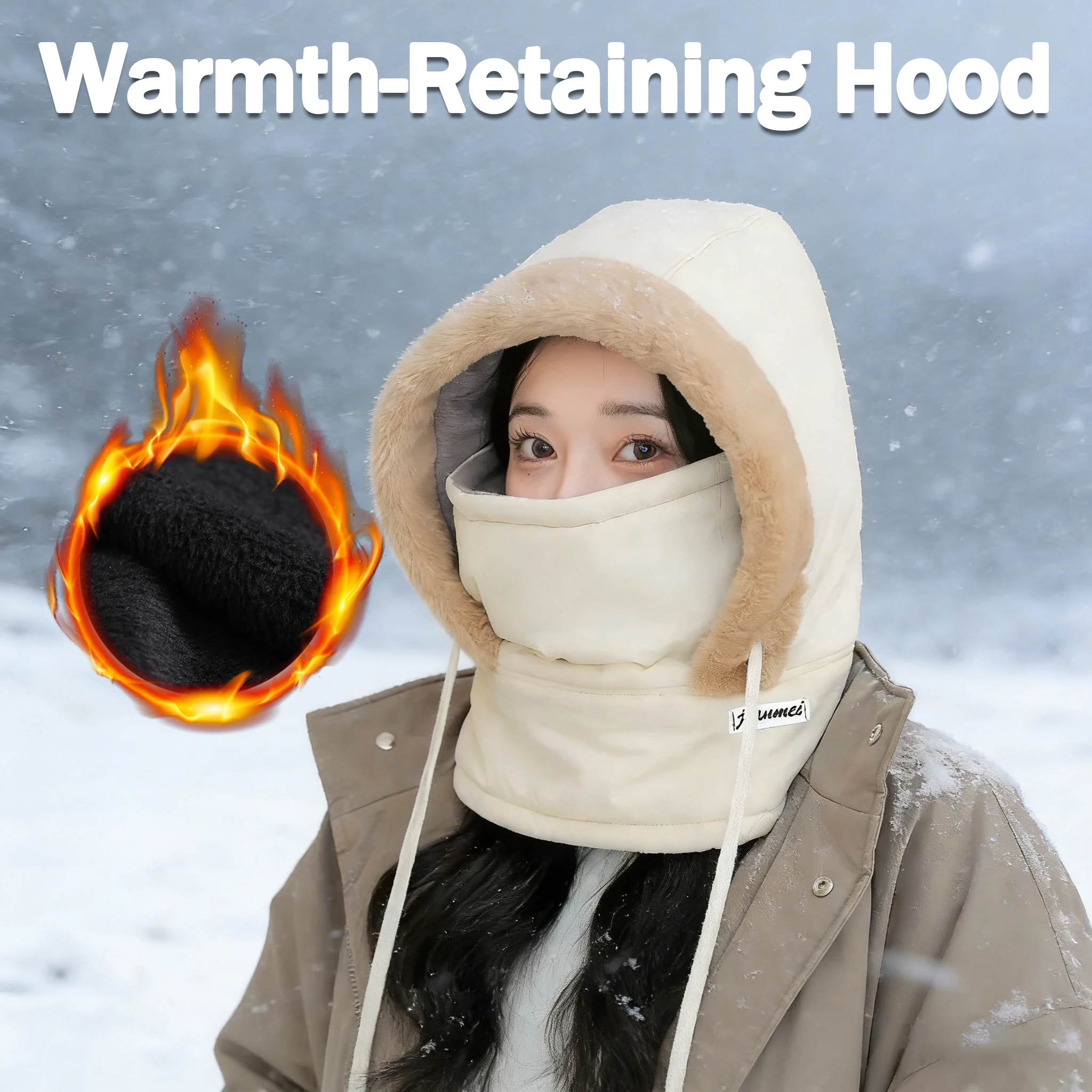 

Теплая зимняя балаклава с утеплением, ветрозащитная маска для лица с капюшоном для мужчин и женщин, для активного отдыха в холодную погоду