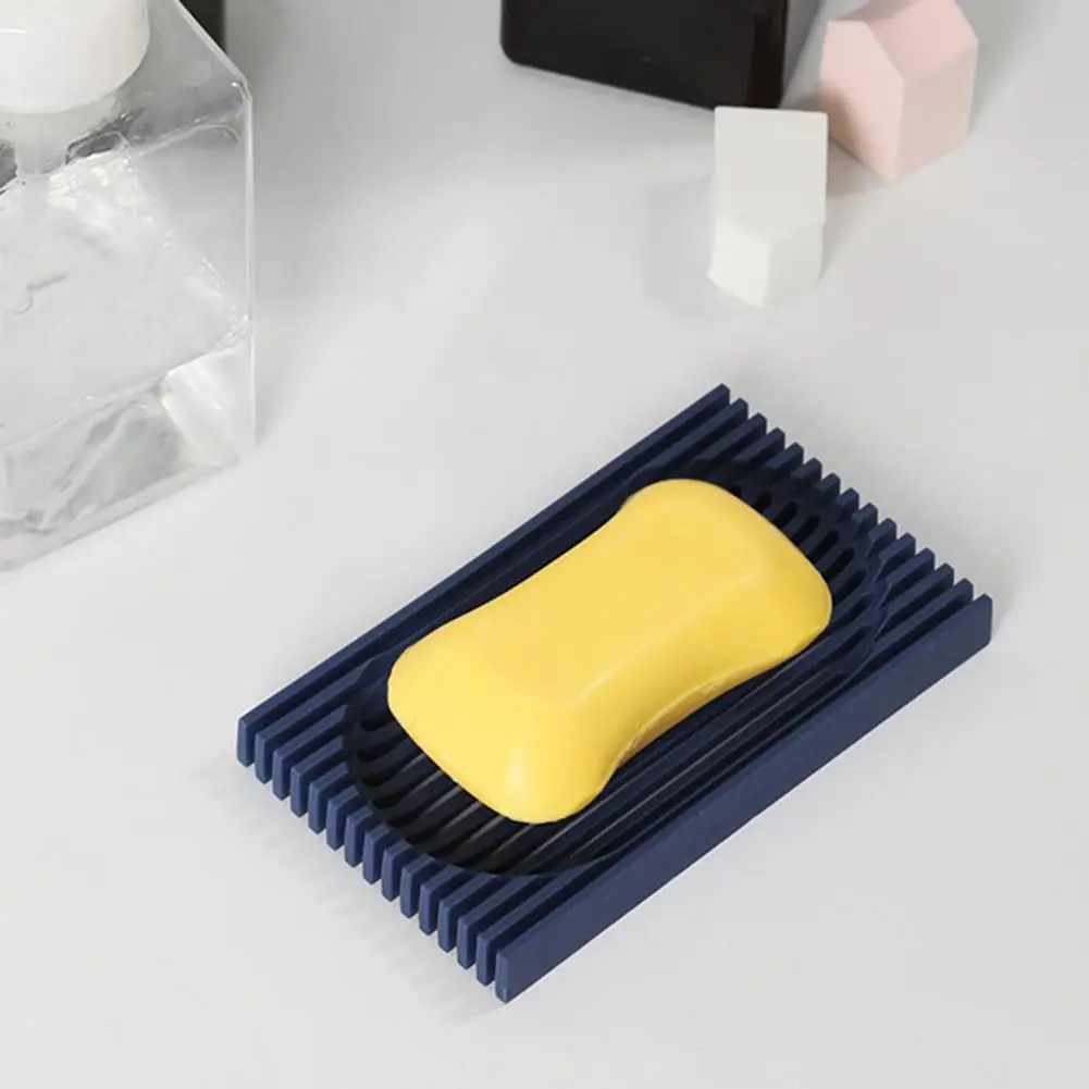 Kitchen Soap Dish Bathroom Soap Tray 3pcs Soap Box Set Grille Design Anti-slip Soaps Holder Self-draining Bathroom Soaps Tray
