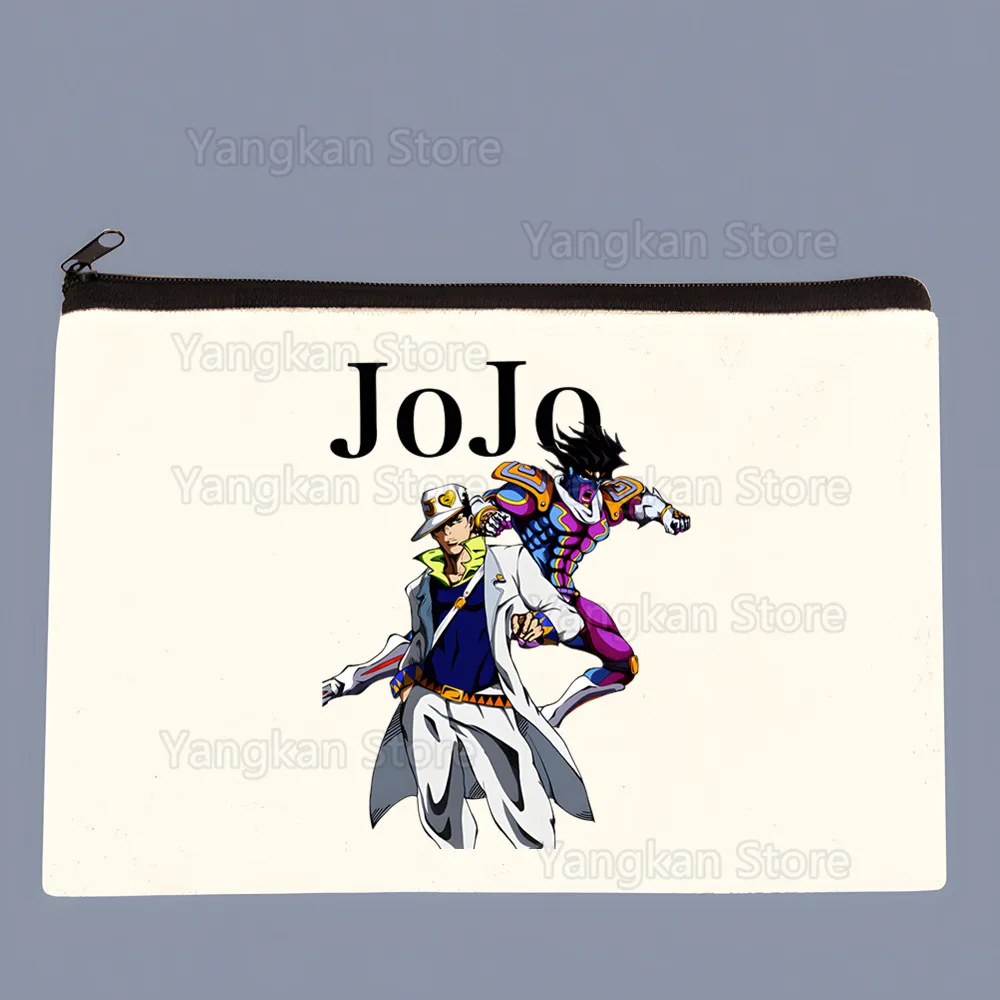 Jojos Bizarre Adventure Canvas Coin Purse Custom Coin Purse Illustration Key Case Simple Small Cloth Bag Creative Coin Purse