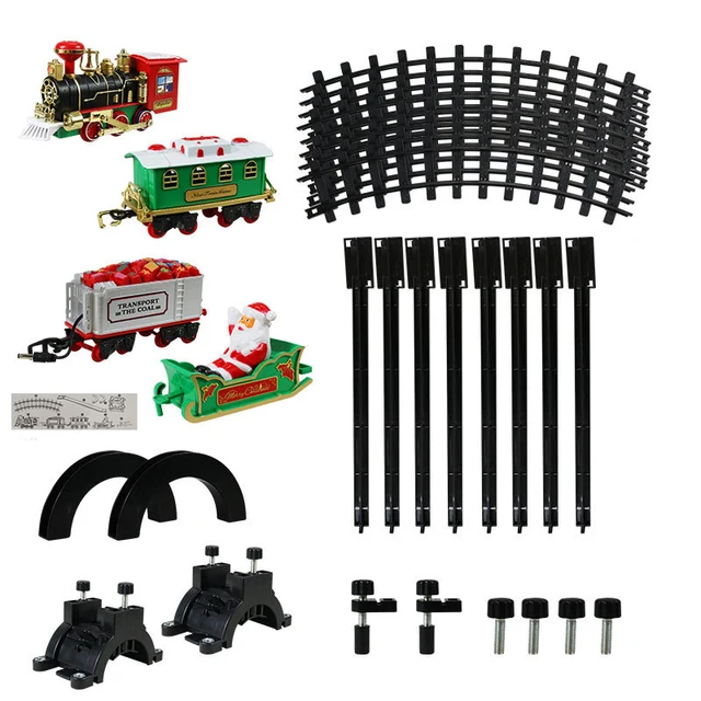 Christmas Train Set With Lights Sounds Holiday Train Around Christmas Tree Battery Operated Kids Train Toys Gift For Boys Girls