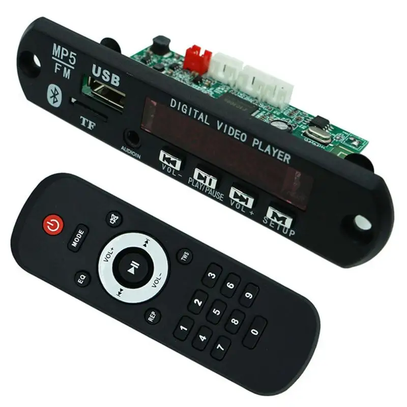 HD MP3 Decoders Module Board 1080P MP4 MP5 Lossless Wireless 5.0 Decoders Board Module Support USB FM Hands-Free Call Car Audio