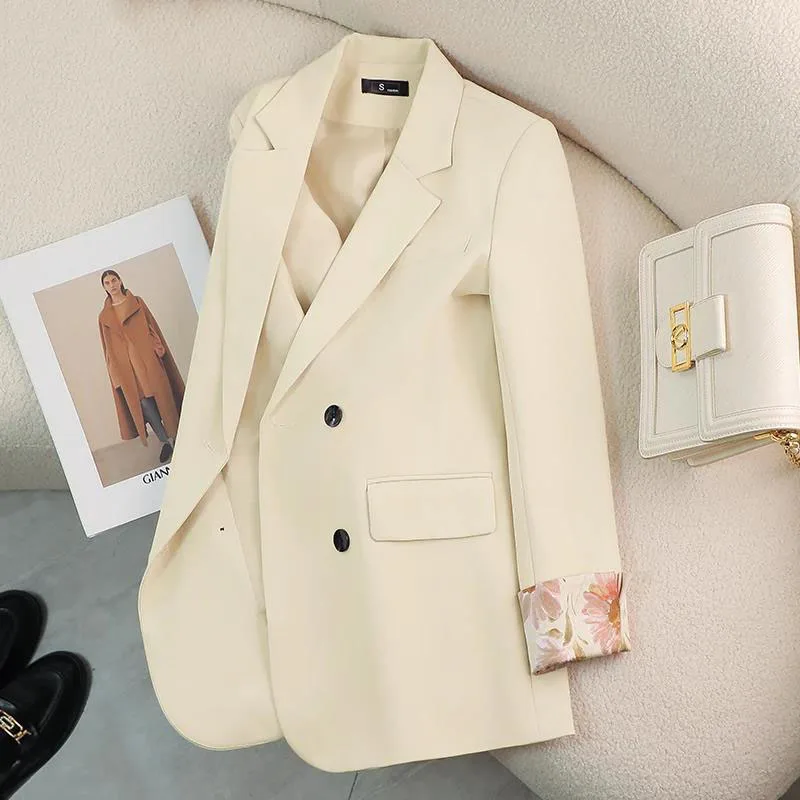 2 Piece Blazer Suits For Women New Business Chic Long Sleeve Casual Jacket And Wide Leg Pants Office Lady Work Wear Elegant