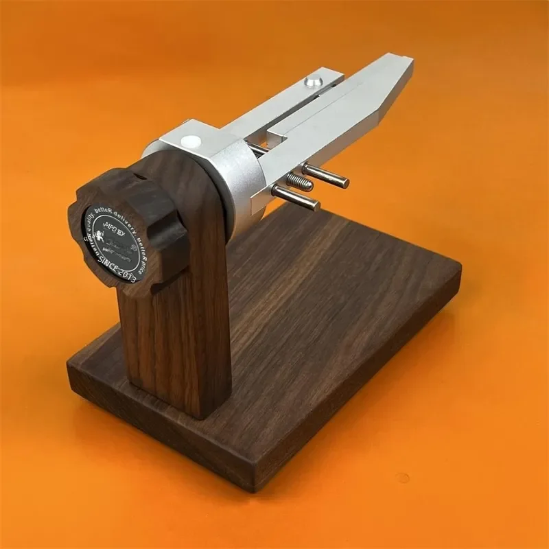 Heavy‑Duty Black Walnut Edge Oiling Clamp Auxiliary Clip Tool for Leather Watch Band DIY Handmade Strap Repair & Maintenance
