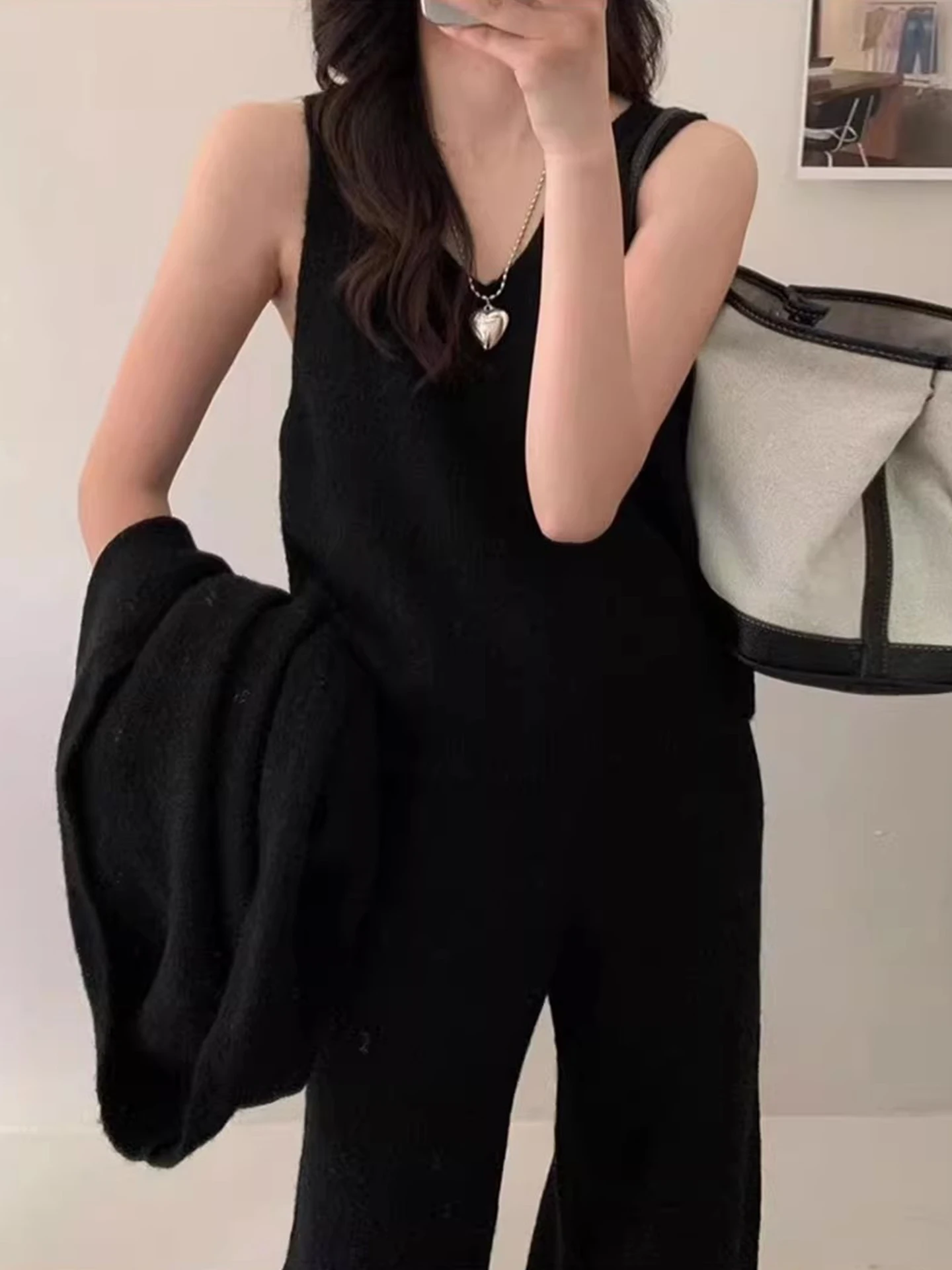 Faionable maglione lavorato a maglia gilet e pantaloni set per donna inverno nuovo arrivo strato base cardigan aperto lungo Sve vestibilità ampia