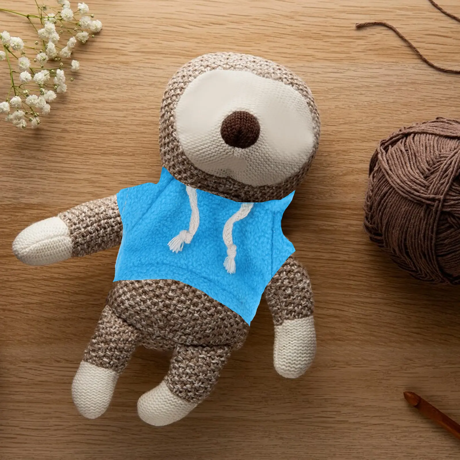 

Комплект из 2 миниатюрных толстовок для медведей, уютная сменная одежда для мягких игрушек 20 см, теплый наряд, милые аксессуары