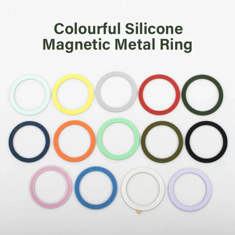 1PCS Magsafe Colourful Silicone Magnetic Metal Ring Universal Sticker Support Wireless Charger Magnetic Patch Sheet for IPhone