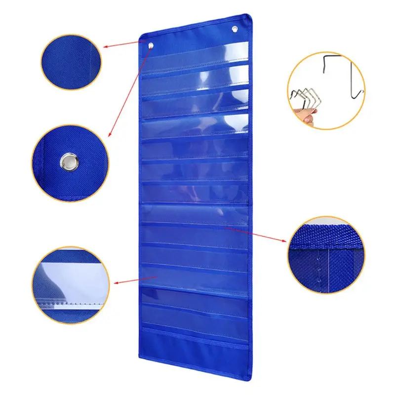 Practical-Children Cloth Daily Schedule Pocket Chart 26 Double-Sided Reusable Dry-Eraser Cards For Office Home School Classroom