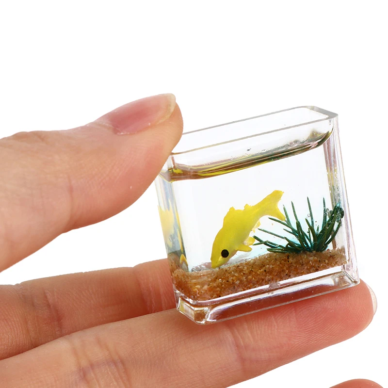 Dollhouse Miniature Glass Fish Tank Bowl Aquarium Doll House Home Ornament Toy