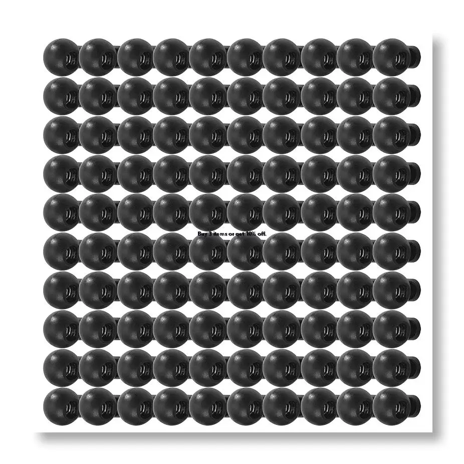 ●100 Piece Cord Stopper DIY Black Plastic Connector Cord Lock Stopper Switch Cover