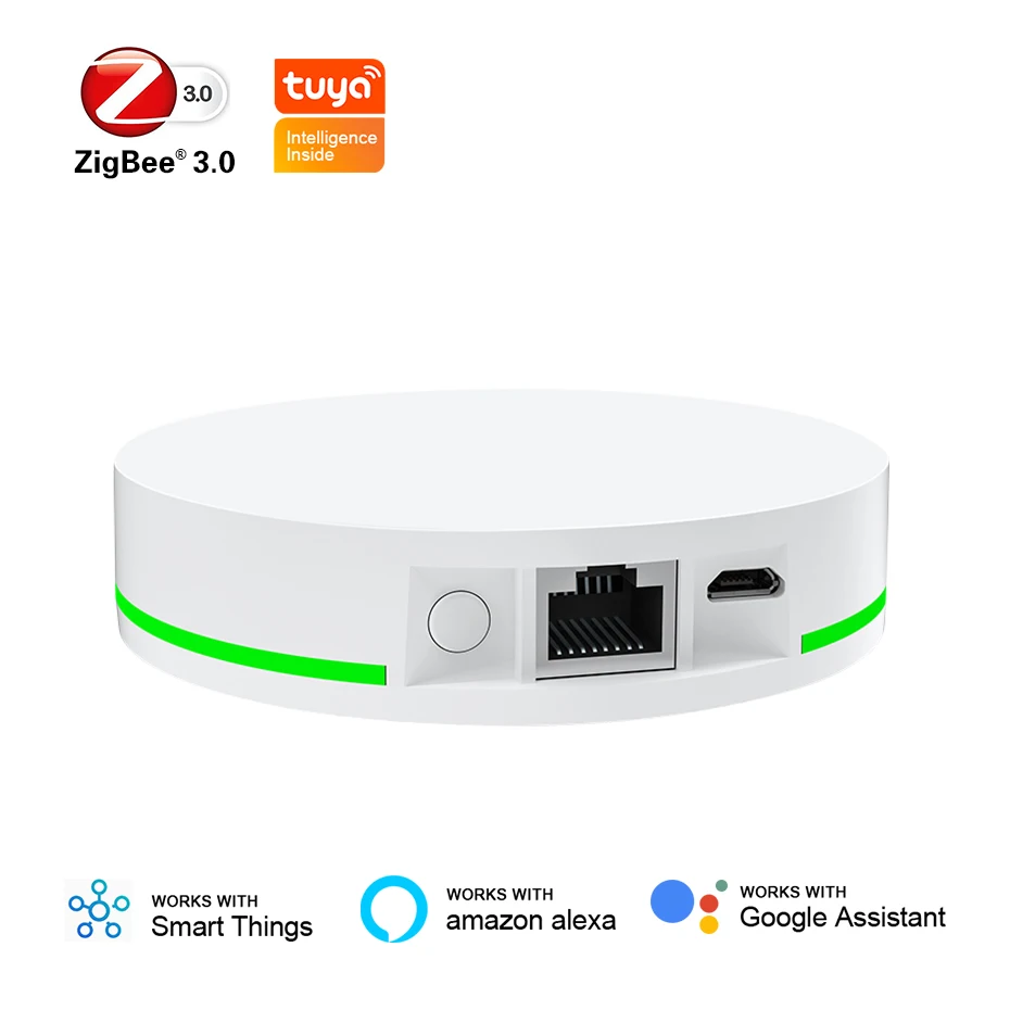 CBE Tuya ZigBee Smart Gateway Hub Zigbee 3.0 Bridge with Network Cable Socket Wired Connection Smart Home for Google Home Alexa