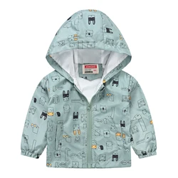 Autumn style new jacket printing children's cute hooded jacket Korean version of lightweight fashion jacket