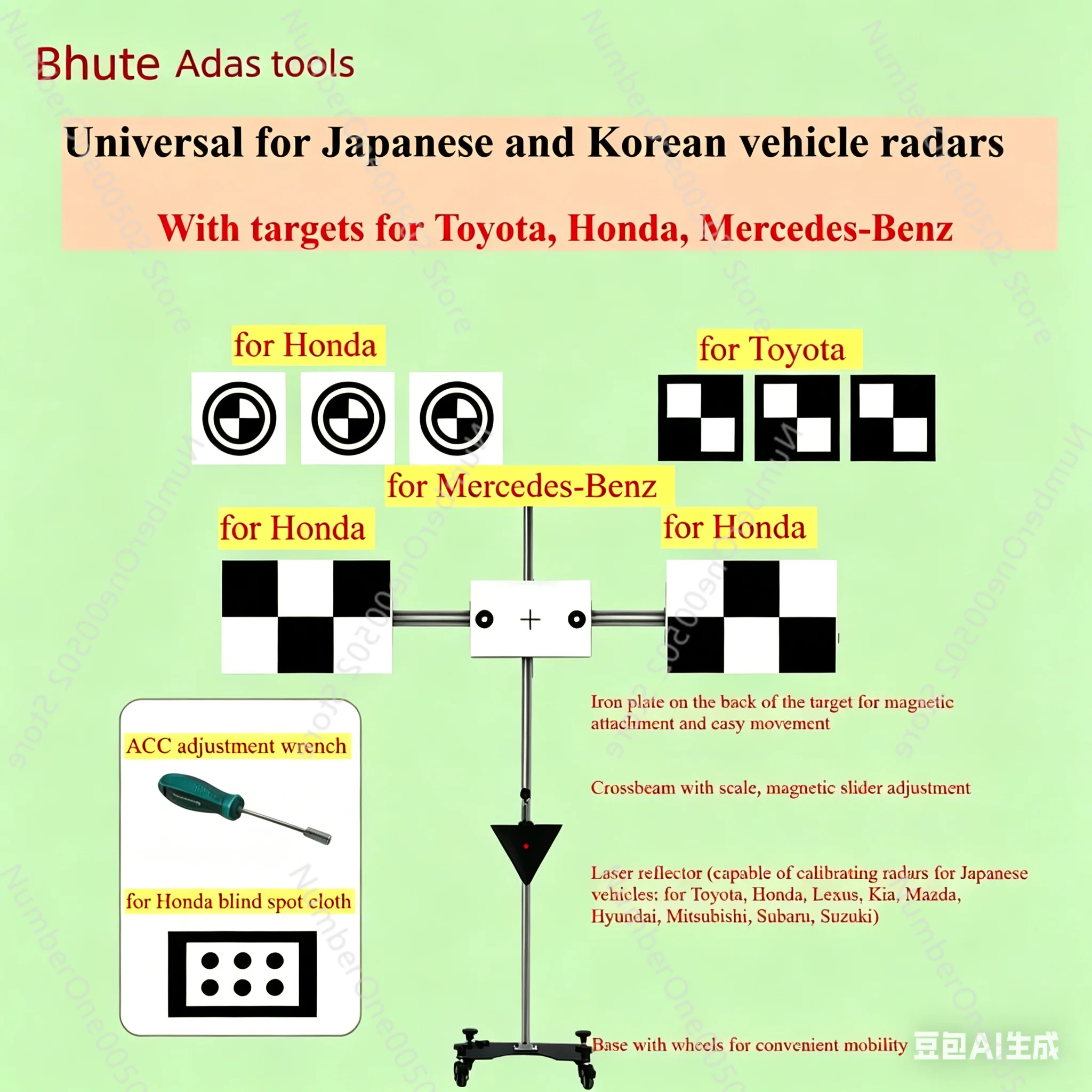 

Инструмент для калибровки ADAS с радаром ACC mmWave для японских и корейских автомобилей, калибровка передней камеры для Mercedes, Toyota и Honda