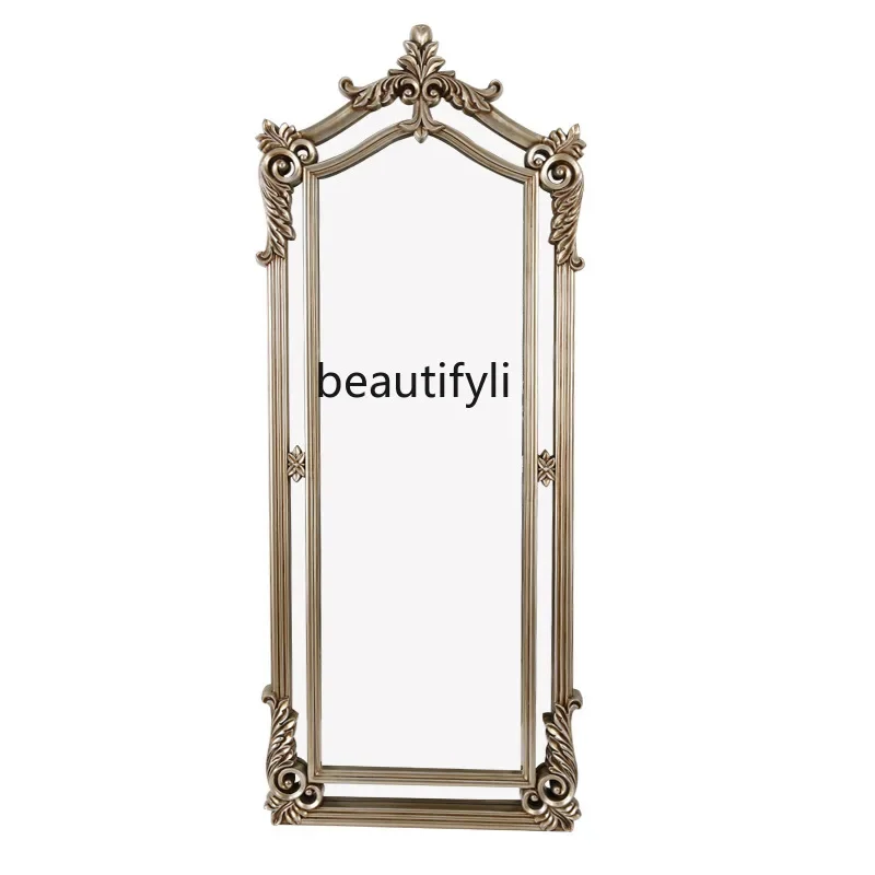 xx1Fitting mirror oval Japanese decorative glass Korean non-design support comes with reflective gift